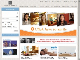 Web site www.affinia.com, Eastgate Tower Suite Hotel