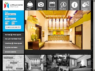 Web site www.applecorehotels.com, Apple Core Hotels