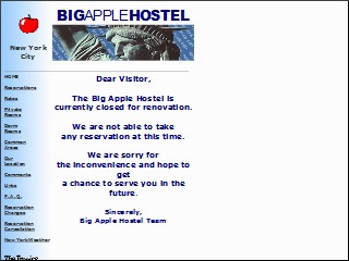 Web site www.bigapplehostel.com, Big Apple Hostel