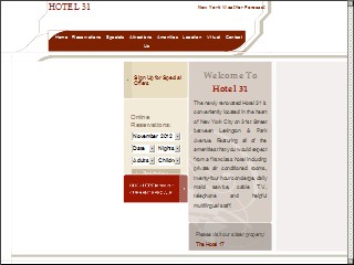 Web site www.hotel31.com, Hotel 31