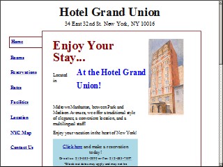 Web site www.hotelgrandunion.com, Grand Union Hotel